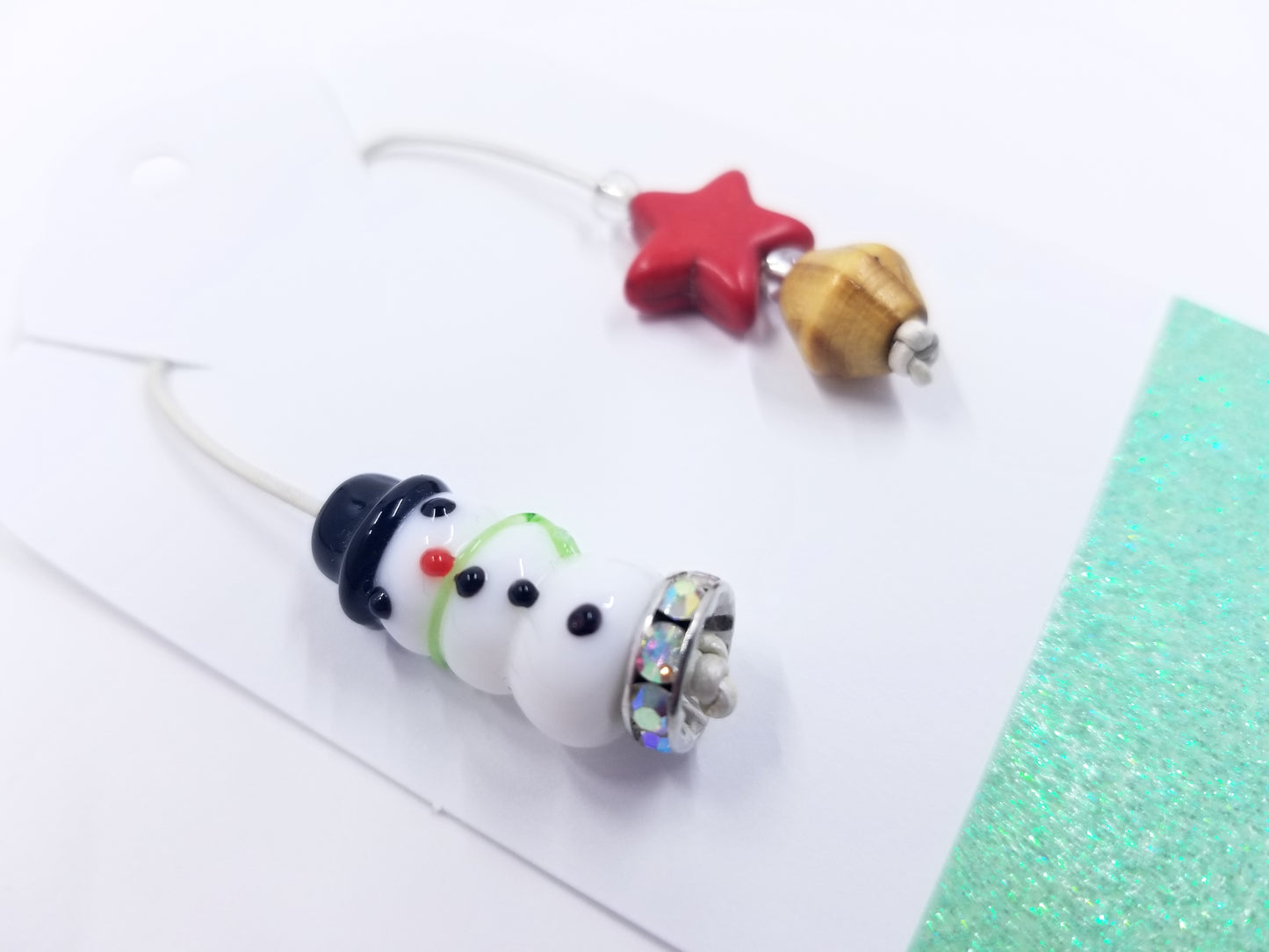 Bookmark for Planner, Bullet Journal, or Traveler Notebook - Snowman and Red Star