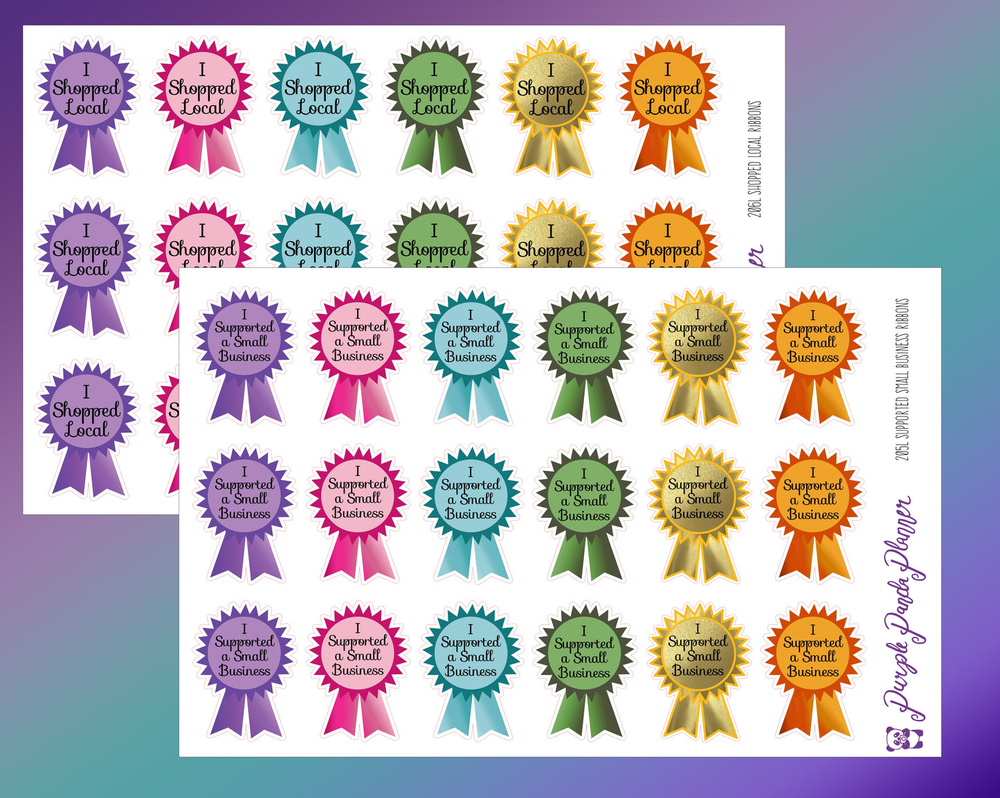 Ribbon Badges - I Shopped Local, I Supported a Small Business |205L 206L|