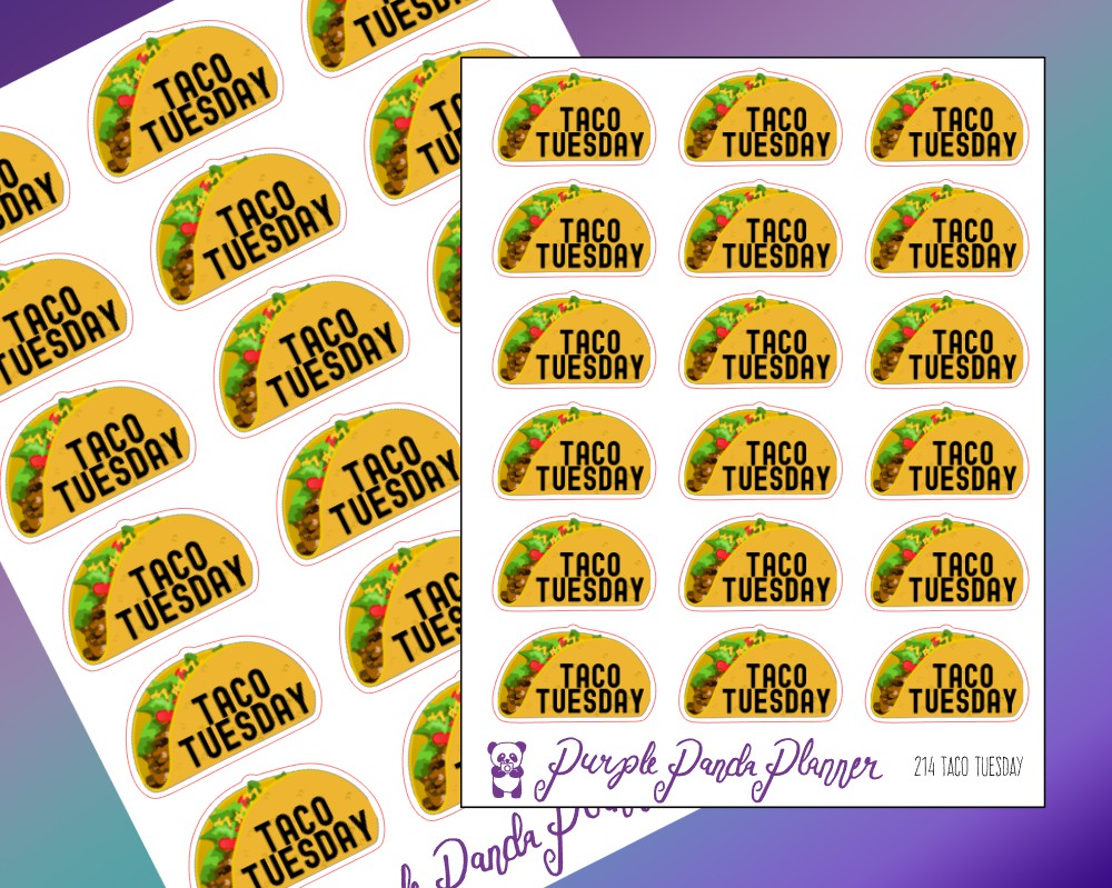Taco Tuesday Script Icon Stickers |214|