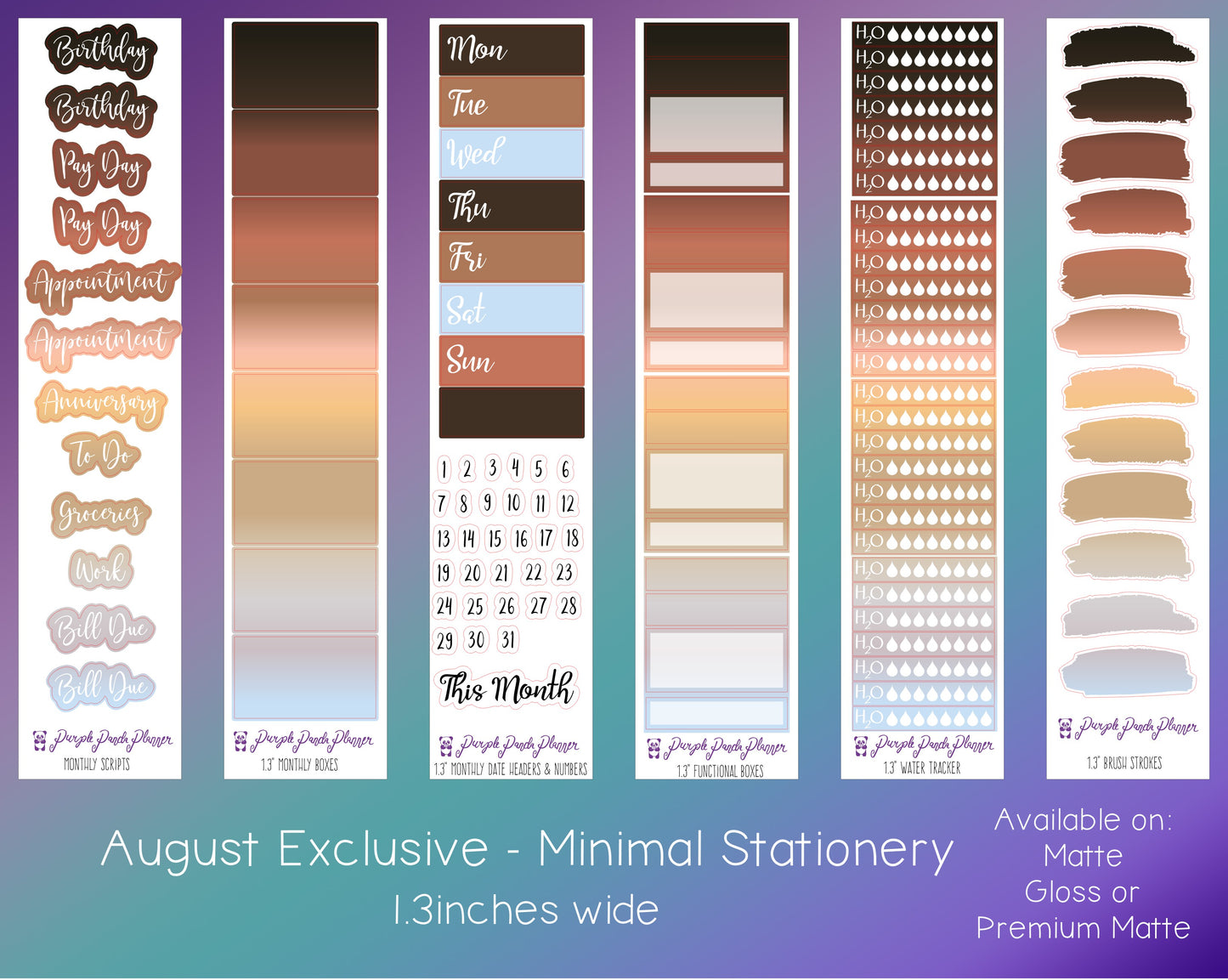 Monthly Exclusive | August-Minimal Stationery | 1.3inch Functionals