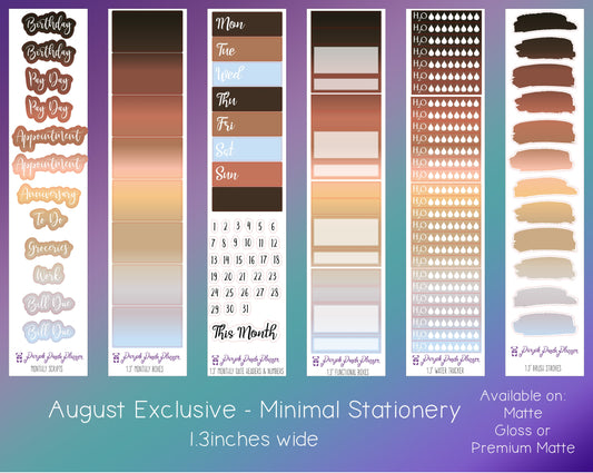 Monthly Exclusive | August-Minimal Stationery | 1.3inch Functionals