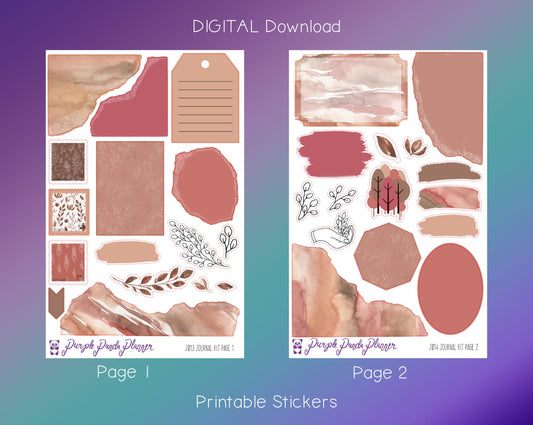 Free DIGITAL Download - Printable Planner Stickers - Autumn Blush Journal Kit