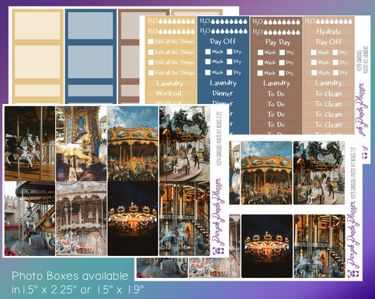 Vertical Weekly Photo Kit | Carousel| Stickers for Planner, or Bullet Journal (K374-377)