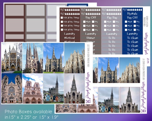 Vertical Weekly Photo Kit | Cathedral | Stickers for Planner, or Bullet Journal (K386-389)