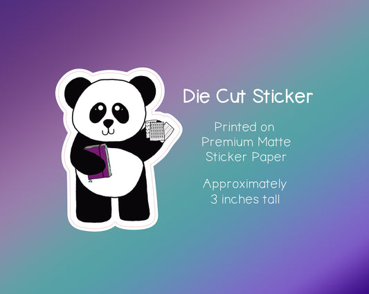 Die Cut Sticker - Panda Ready to Plan - Premium Matte Sticker (11)