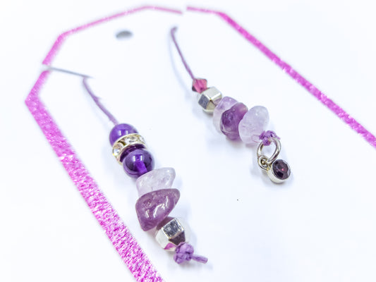 Birthstone Collection : February - Amethyst, Beaded Bookmark Charm for Planner, Bullet Journal, or Traveler's Notebook