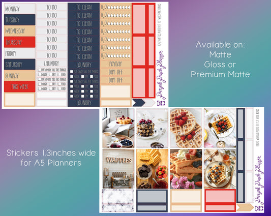Weekly Photo Kit 1.3inch Wide for A5 Planners | Waffles | K342-343
