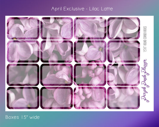 April Exclusive - Lilac Latte Floral - Round Corner 1.5inch Wide Boxes