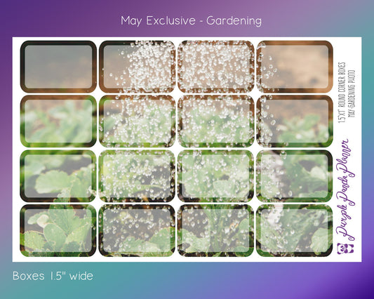 May Exclusive - Gardening  - Photo Round Corner 1.5inch Wide Boxes