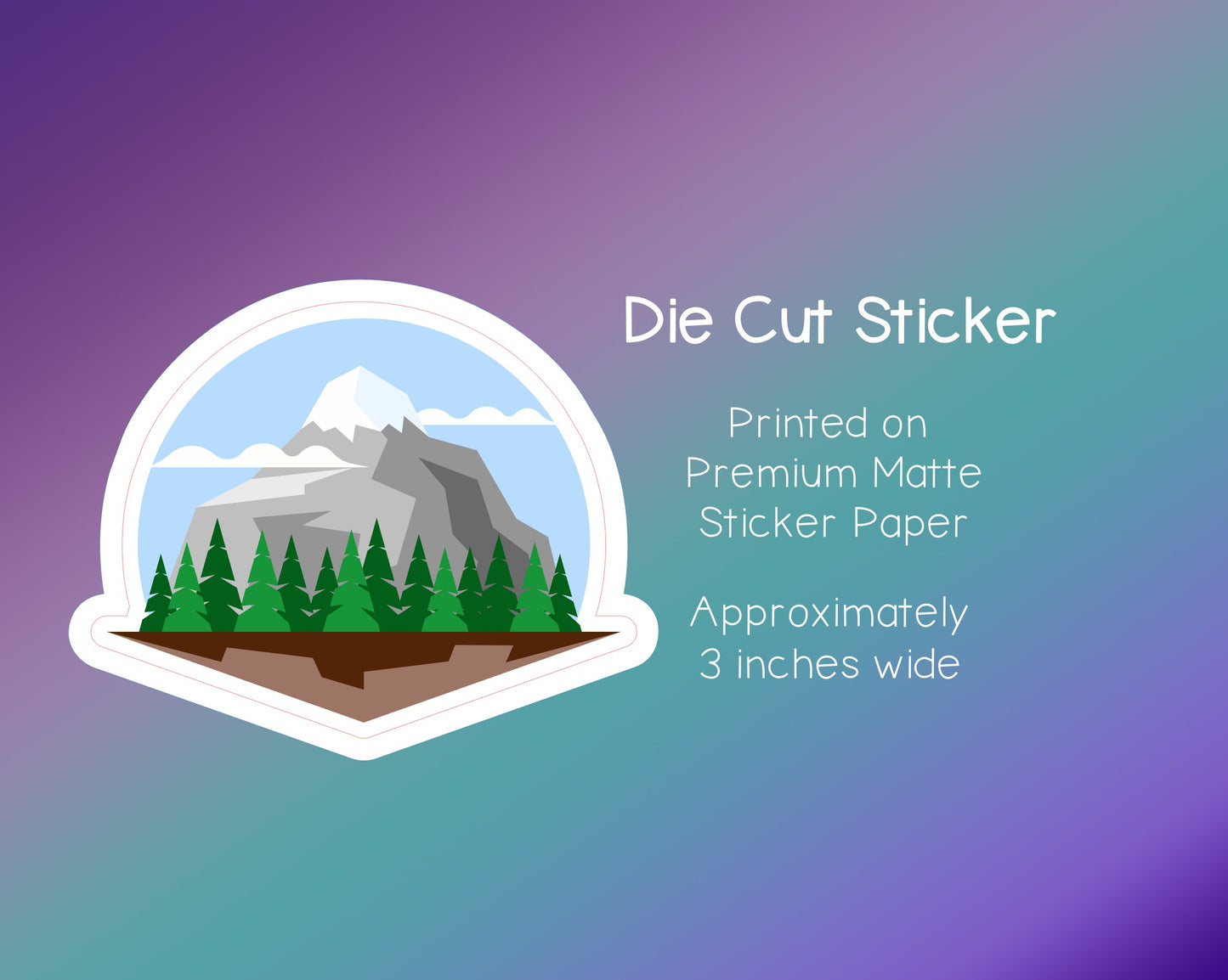 Die Cut Sticker - Mountain - Premium Matte Sticker