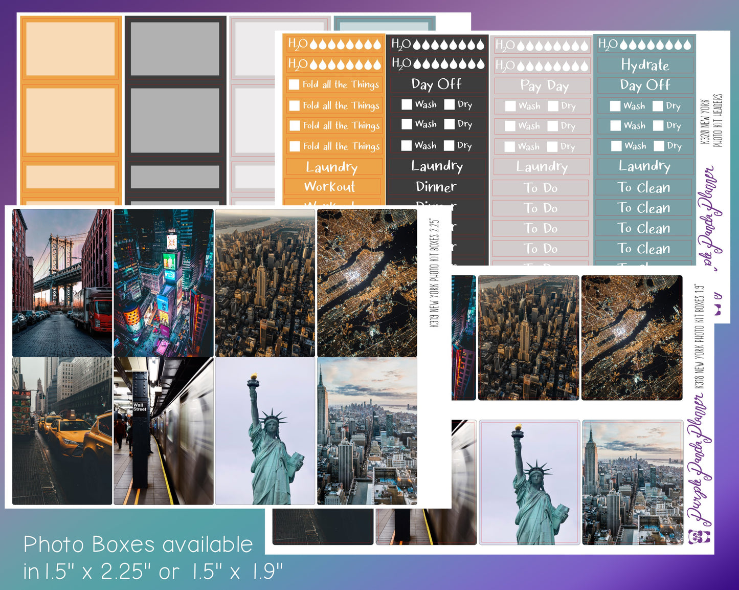 Vertical Weekly Photo Kit | New York | Stickers for Planner, or Bullet Journal (K319-321)