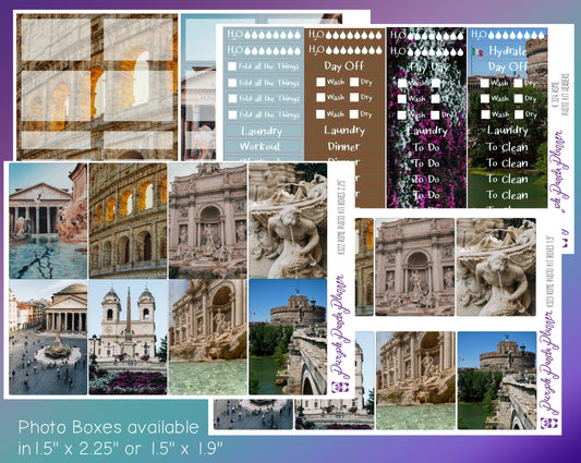 Vertical Weekly Photo Kit | Rome | Stickers for Planner, or Bullet Journal (K322-325)