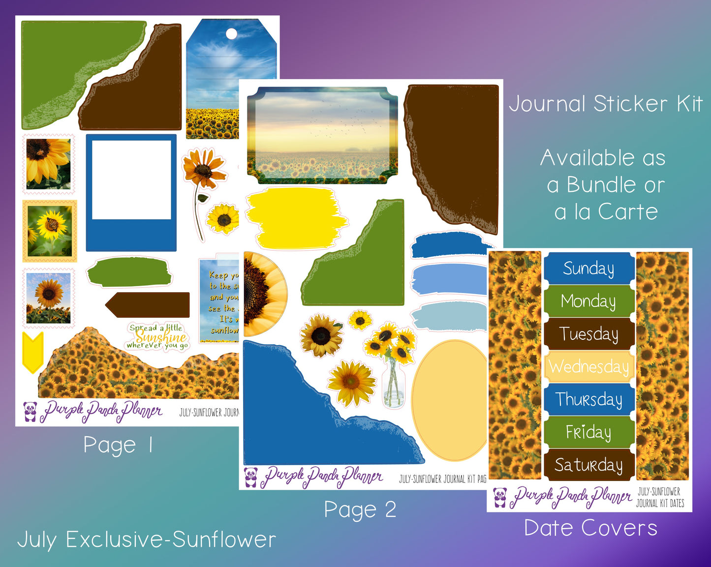 Journal Sticker Kit | July Exclusive - Sunflower |