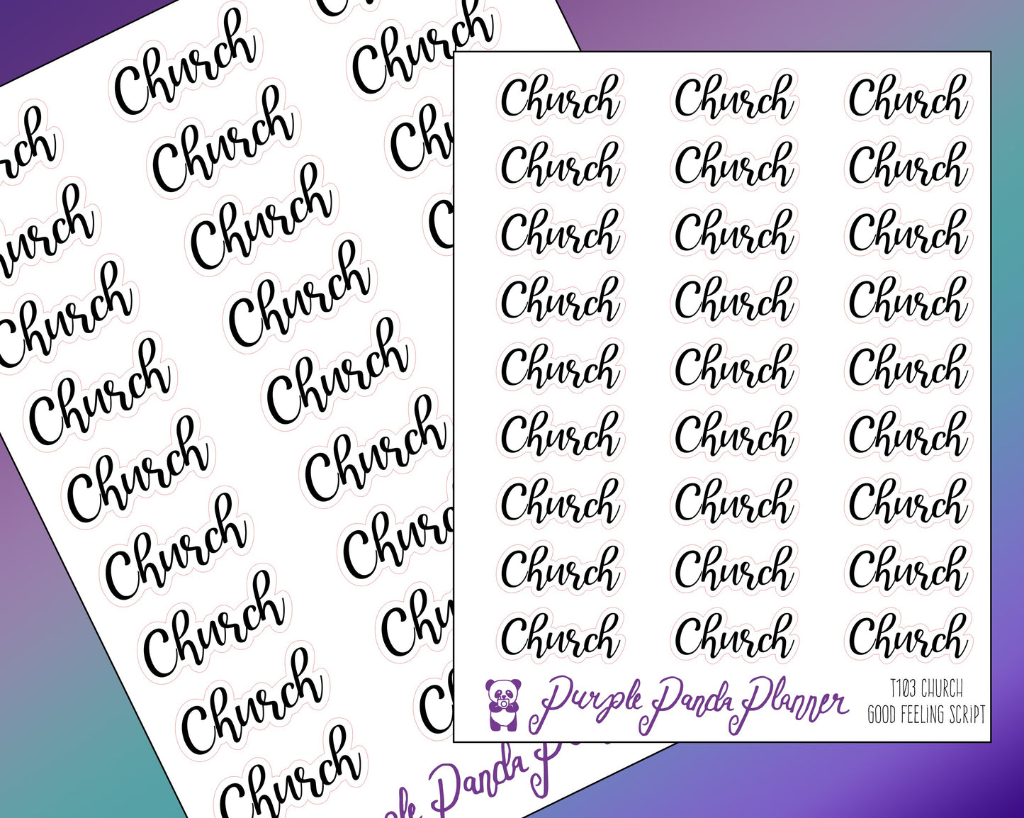 Church Script Stickers |T103|