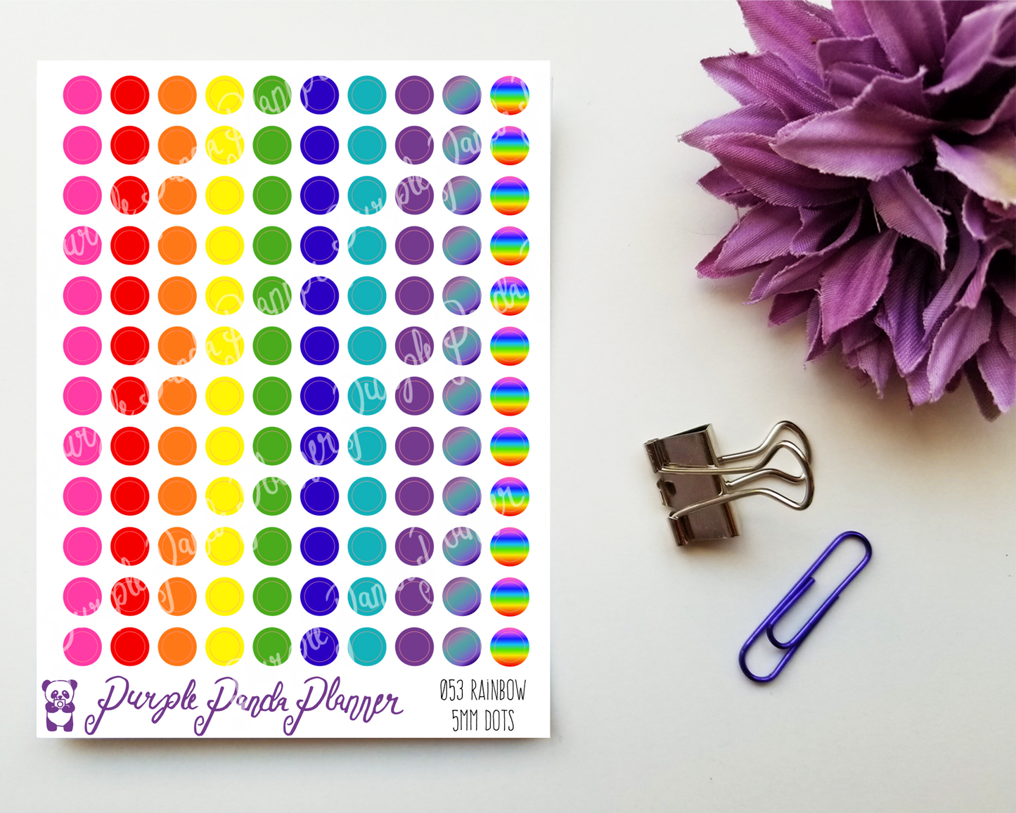 Rainbow Dots 5mm Planner or Bullet Journal Stickers for Functional Planning 053