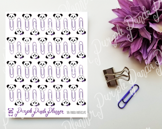 Panda Paperclips 104 Planner or Bullet Journal Sticker for Functional Planning