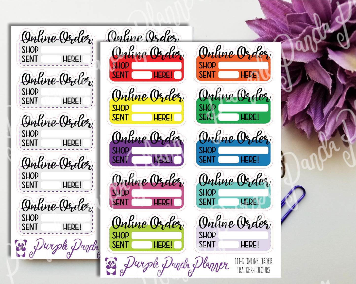 Online Order Trackers 111 Planner or Bullet Journal Stickers for Functional Planning