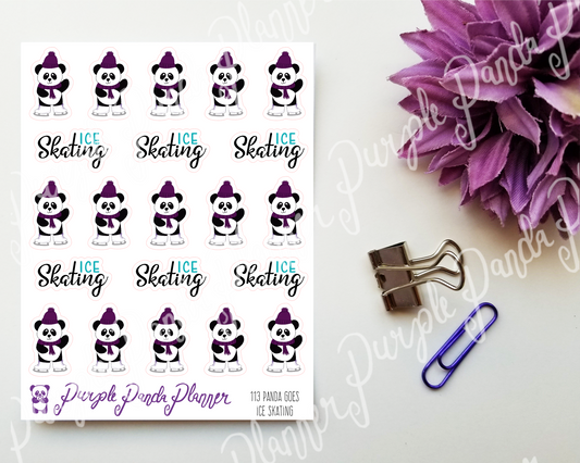 Panda Goes Ice Skating Stickers for Bullet Journal or Planner 113