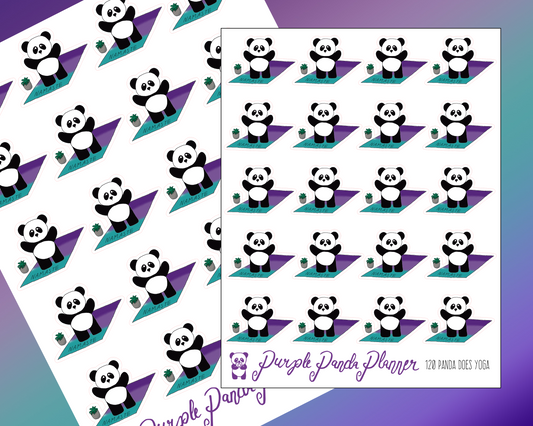 Panda Does Yoga 120 Planner or Bullet Journal Stickers for Functional Planning