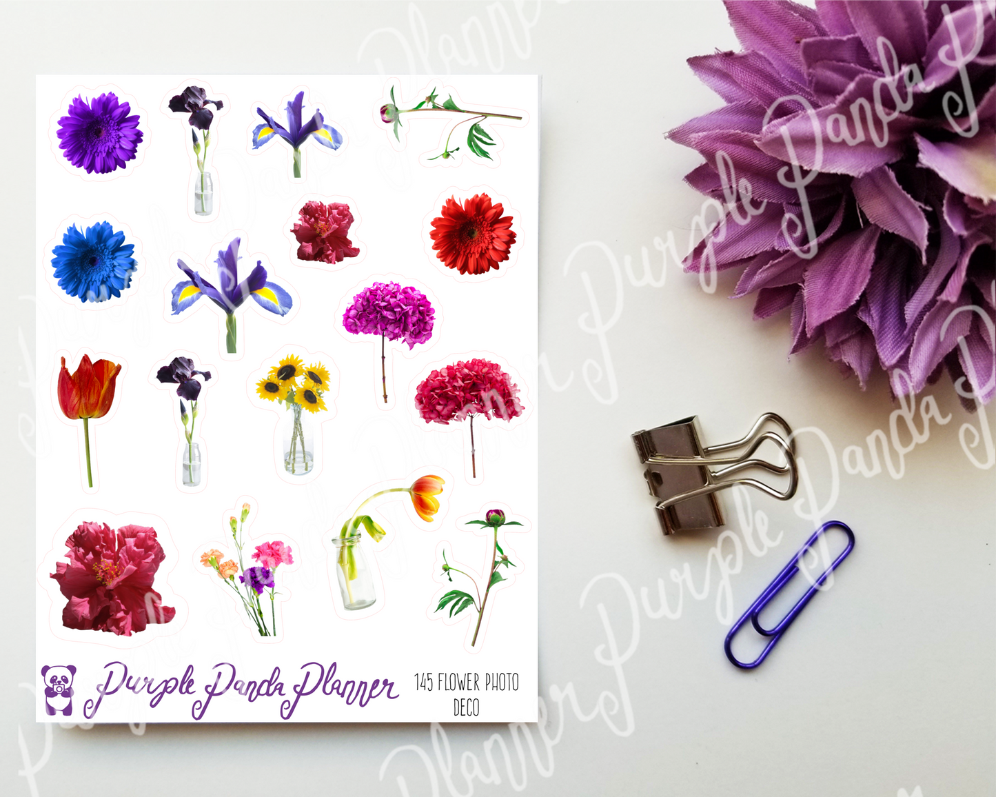 Colourful Flower Photo Deco Stickers  |145|
