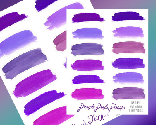 Purple Watercolour Brush Strokes |149|