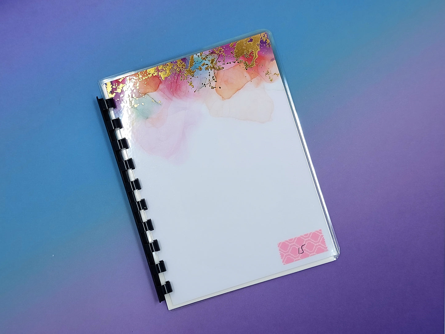 Reusable Sticker Storage Book - Swirled Ink Cover 15