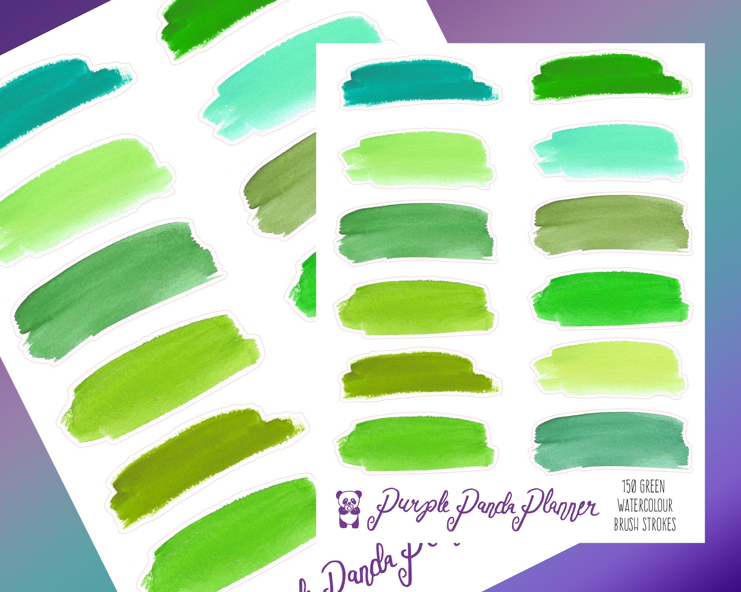 Green Watercolour Brush Strokes |150|