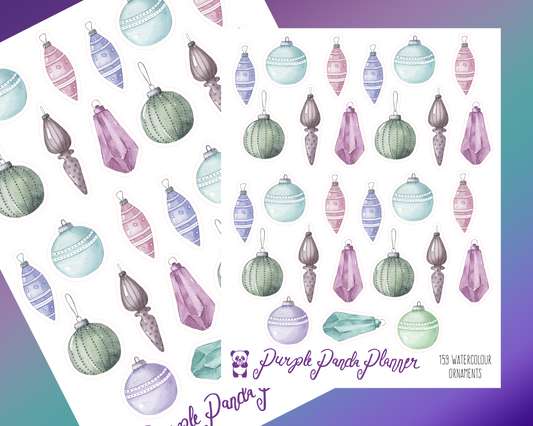 Watercolour Ornaments Deco 159 Planner or Bullet Journal Stickers for Functional Planning