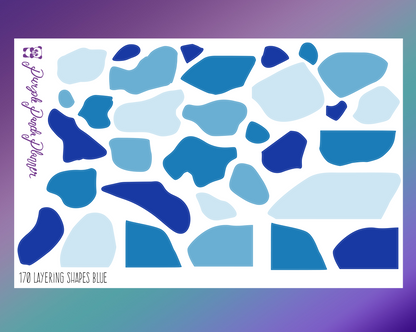 Layering Shape Stickers - Various Colours - Clear, Matte, or Glossy Stickers (164-169)
