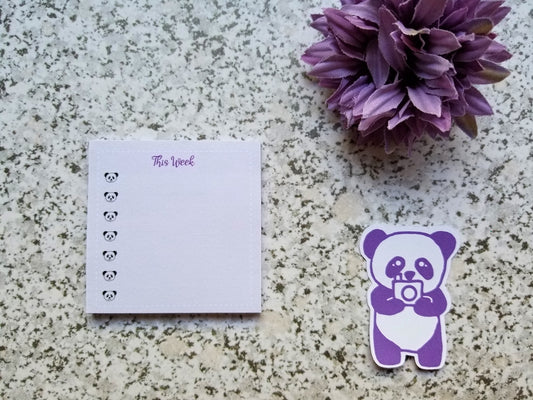 Sticky Notes - Pastel Purple This Week Panda Head Checklist