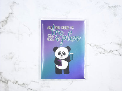 4x6 Sticker Album - All You Need is Tea and a Plan, Hand Drawn Panda Cover