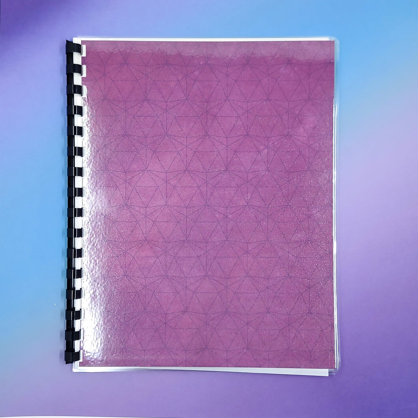 Large 7x9 Reusable Sticker Storage Book - Purple Geometric