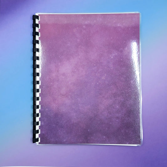 Large 7x9 Reusable Sticker Storage Book - Purple Galaxy
