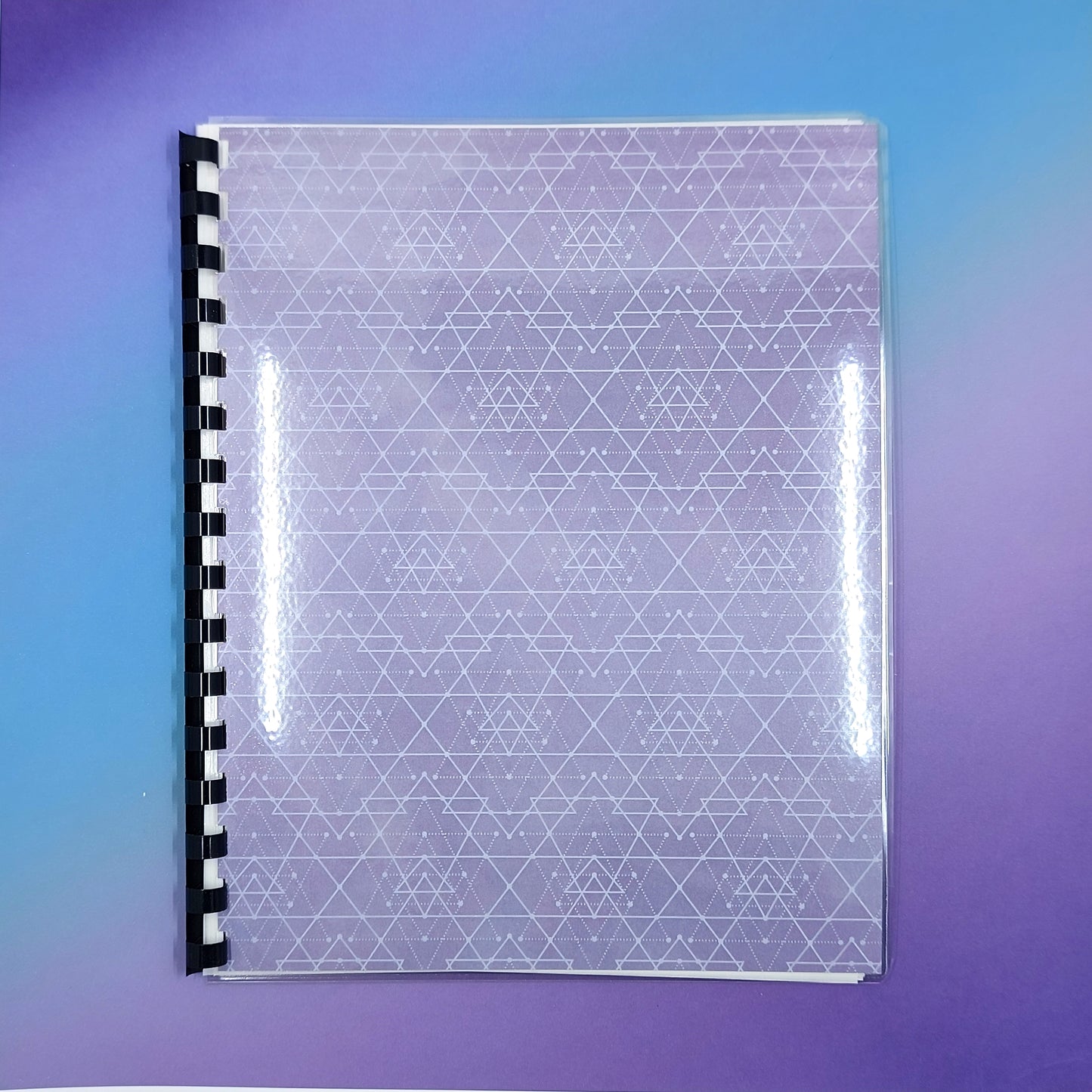 Large 7x9 Reusable Sticker Storage Book - Lavender Geometric