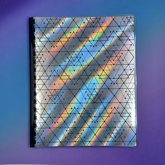 Large 7x9 Reusable Sticker Storage Book - Triangles Holo Foil