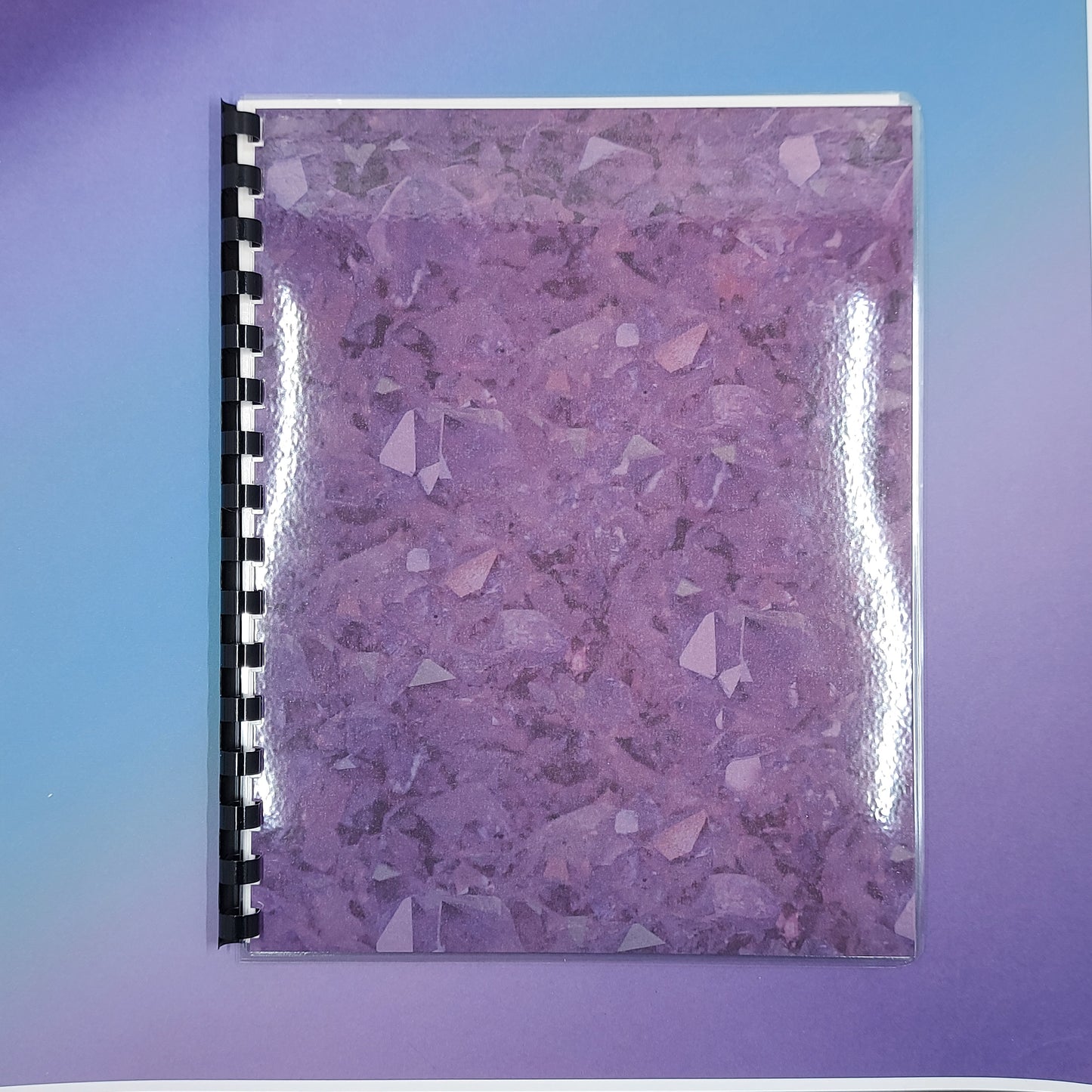 Large 7x9 Reusable Sticker Storage Book - Purple Crackle
