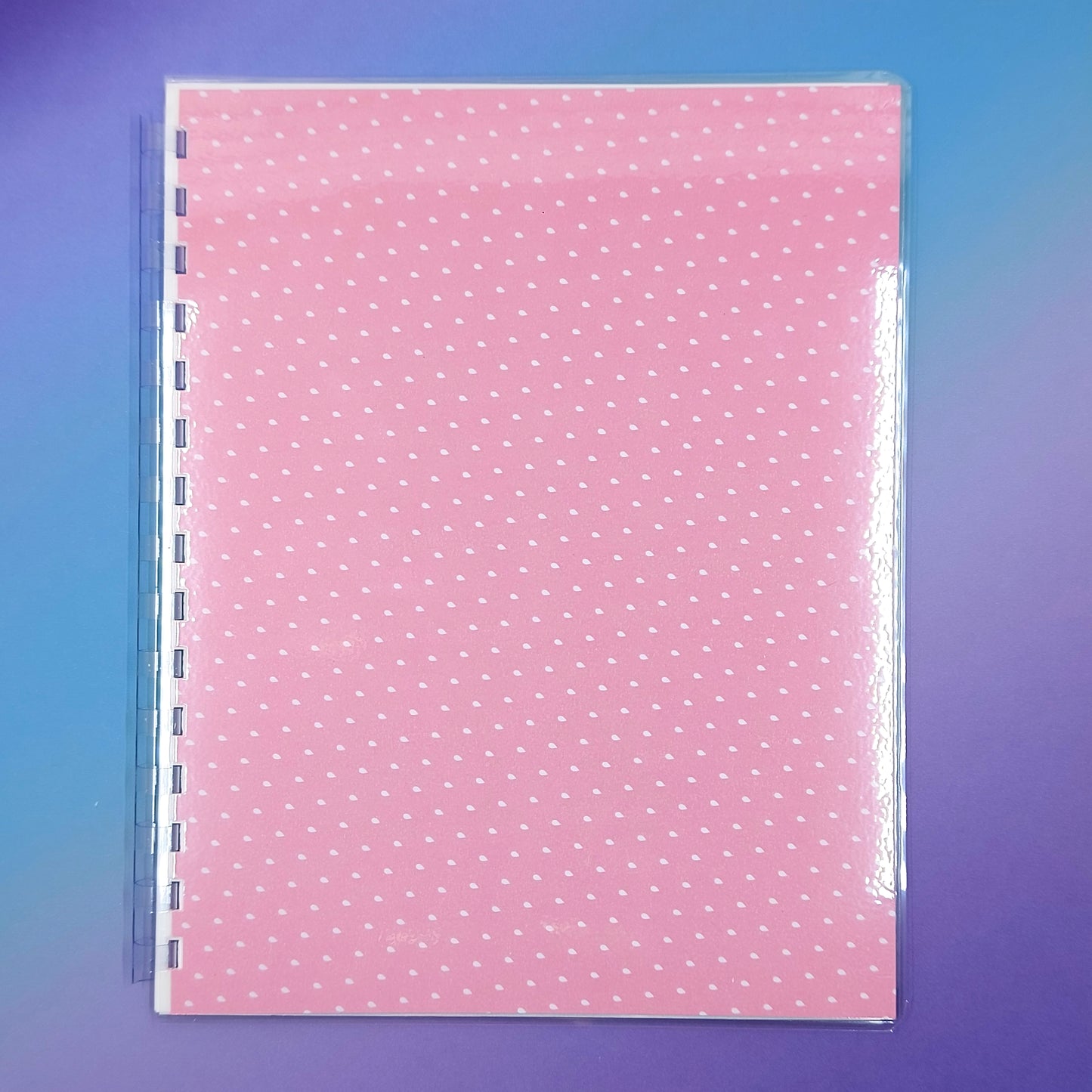 Large 7x9 Reusable Sticker Storage Book - Pink with Raindrops