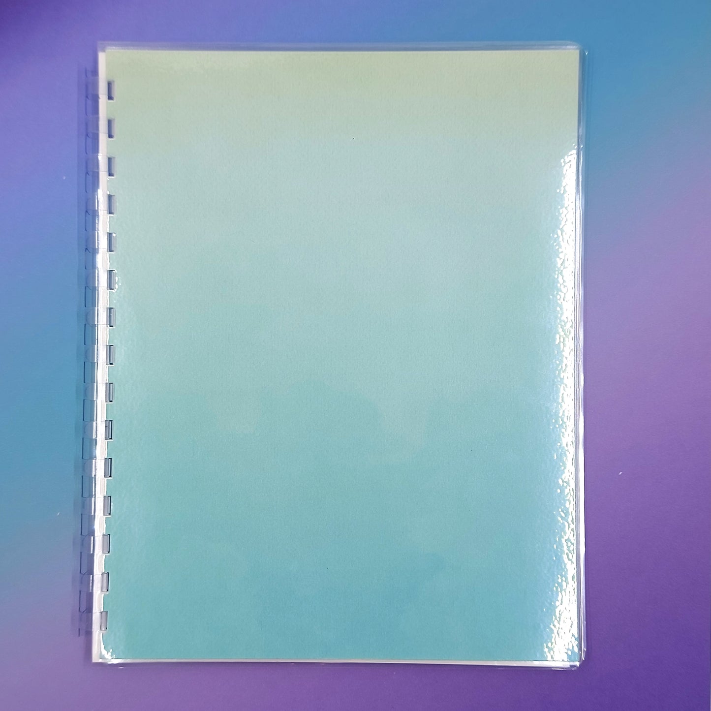 Large 7x9 Reusable Sticker Storage Book - Blue/Green Ombre