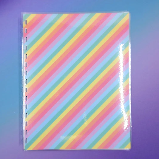 Large 7x9 Reusable Sticker Storage Book - Rainbow Stripes