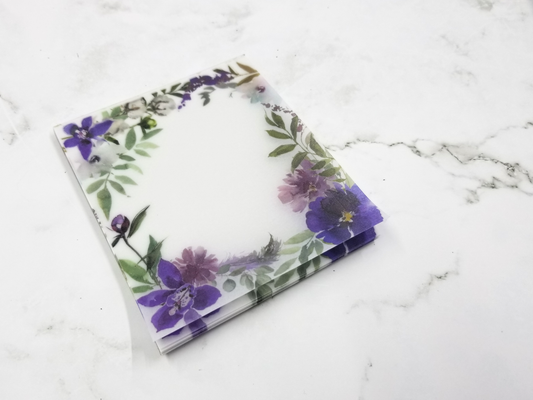 Vellum Notepad - Purple Floral