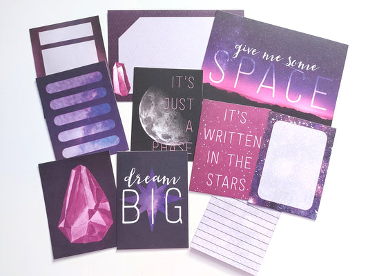Journal Cards - Purple Space - Various Sizes