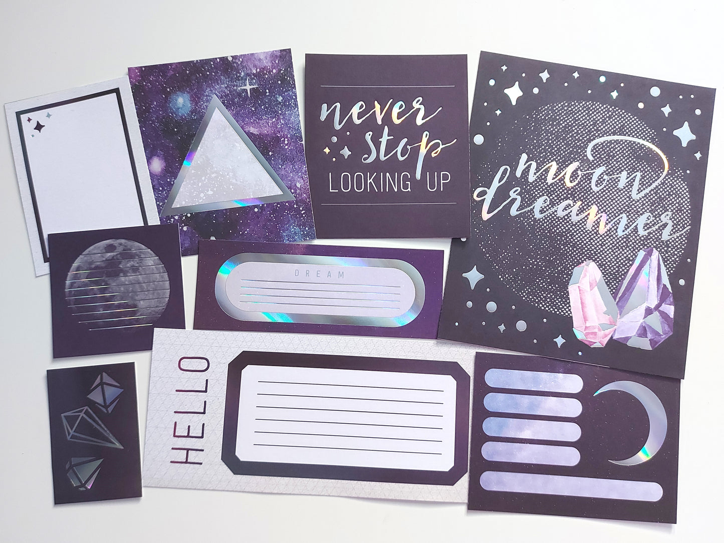 Journal Cards - Crystal Galaxy - Various Sizes