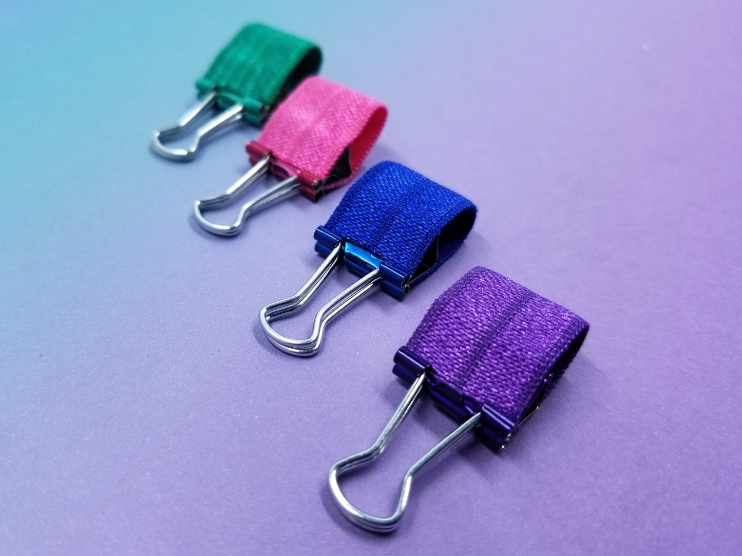 Pen Loop Planner Clip, made with Binder Clip and Elastic