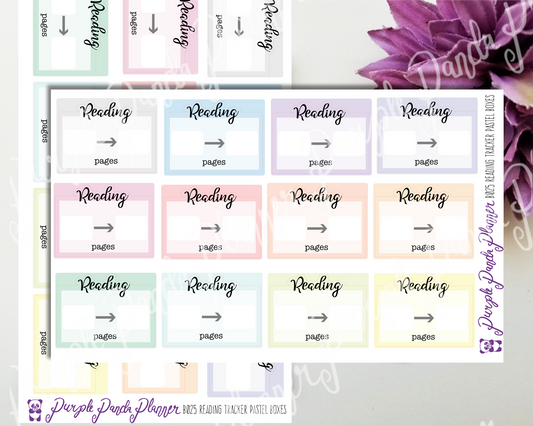 Reading Tracker Box Stickers for Planners or Bullet Journal, B028