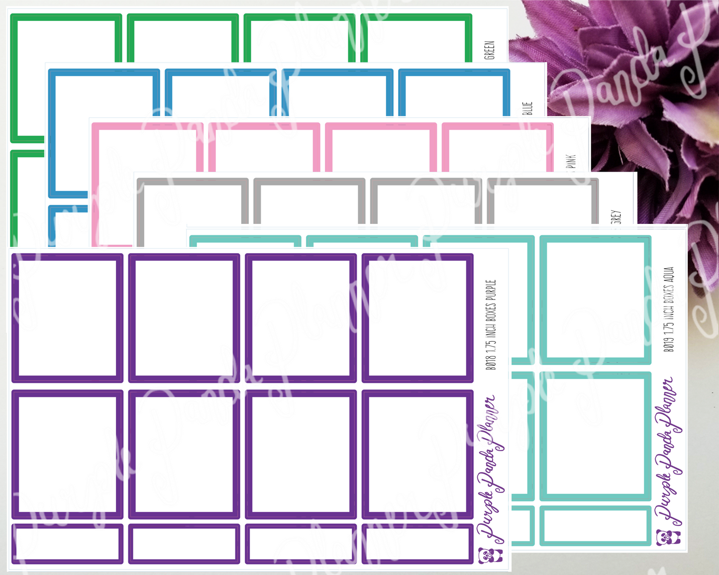 1.75 inch Boxes A5 Horizontal Weekly , Stickers for Planners or Bullet Journal, Labels