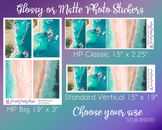 Aerial Beach Waves - Photo Box Quad Collection | Photo Box Planner Stickers