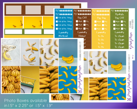 Vertical Weekly Photo Kit | Bananas | Stickers for Planner, or Bullet Journal (K214-217)