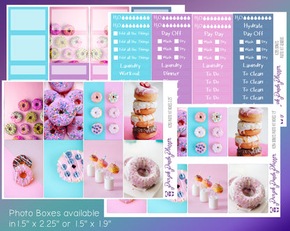 Vertical Weekly Photo Kit | Donuts | Stickers for Planner, or Bullet Journal (K283-286)