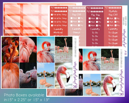 Vertical Weekly Photo Kit | Flamingos | Stickers for Planner, or Bullet Journal (K296-299)