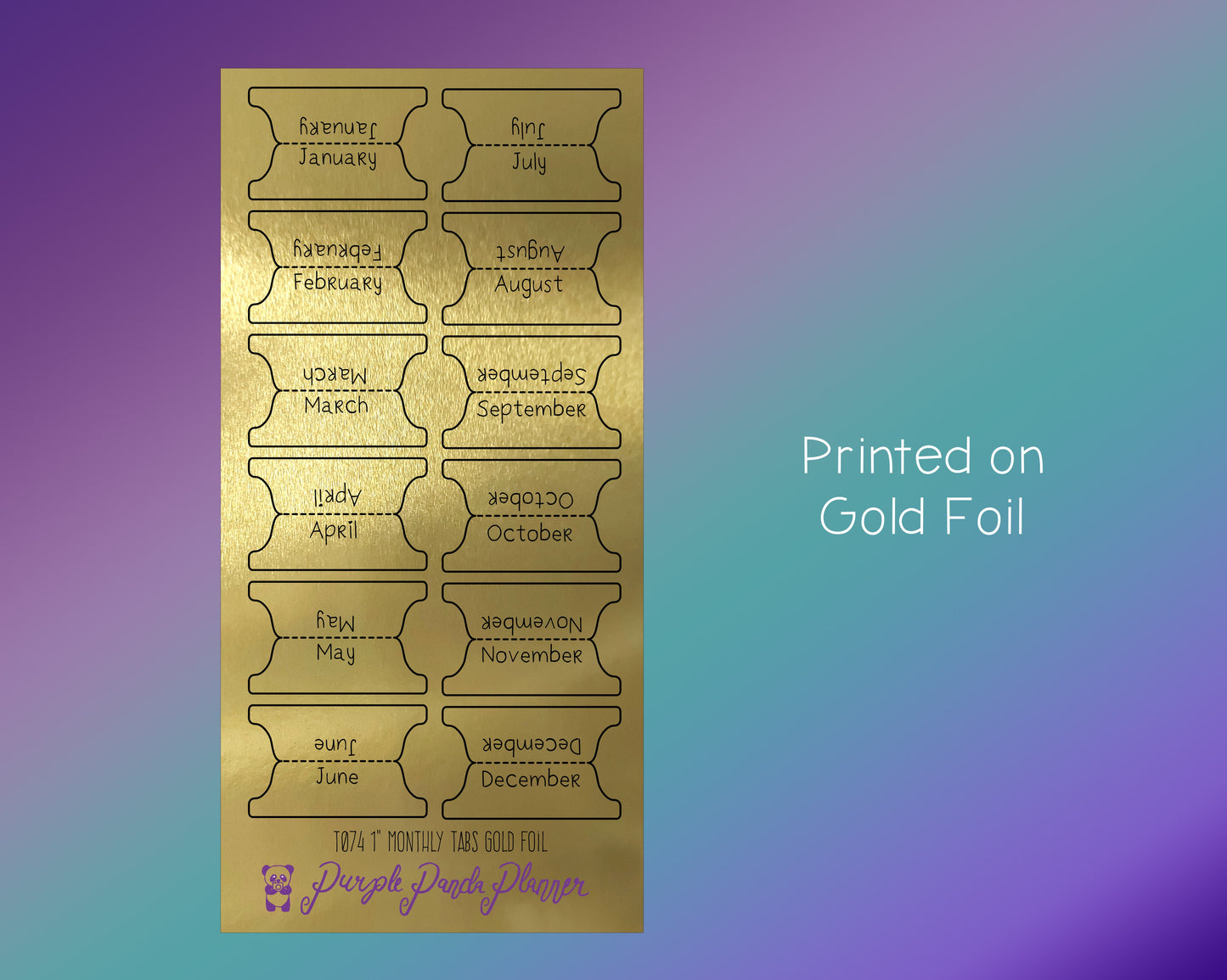 Monthly Tabs 1" - Gold Foil |T074|